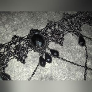 All Black Gothic Victorian Choker